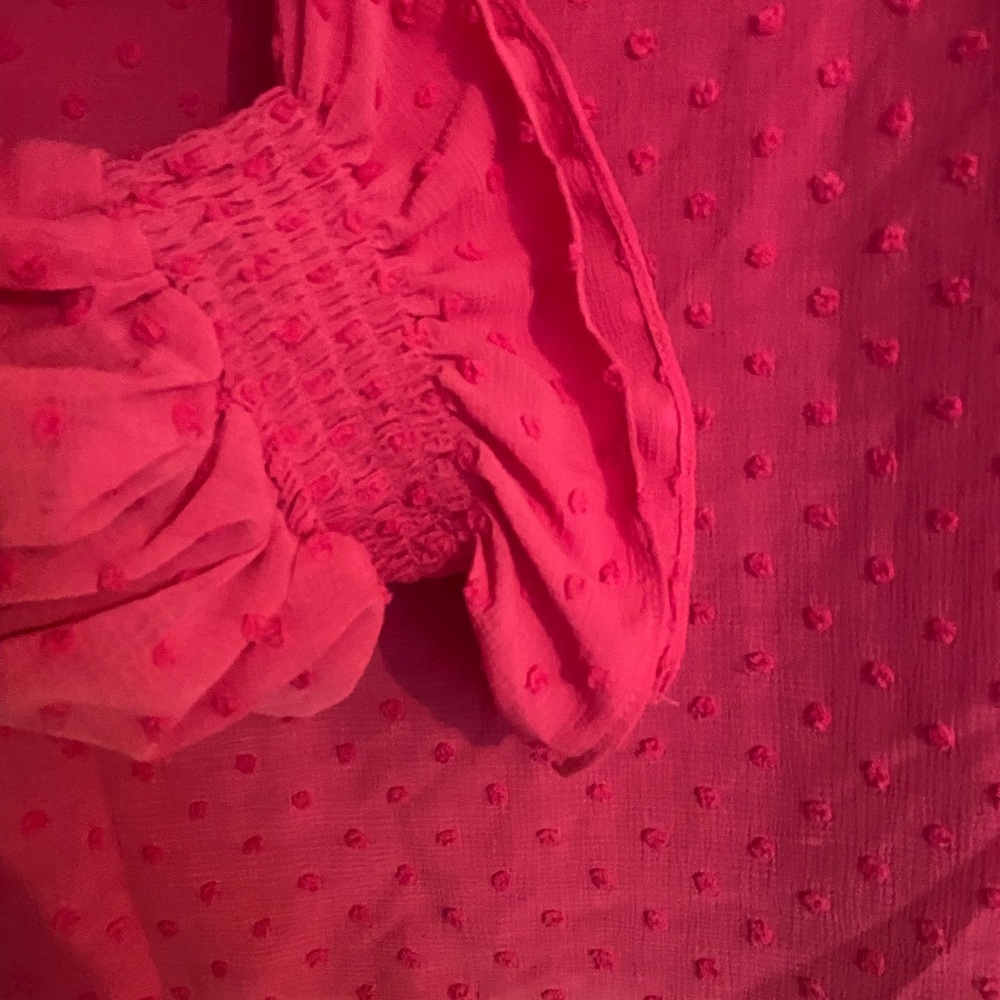 💖 Beautiful Pink Swiss dot blouse 💖